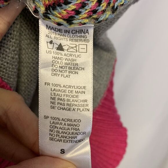 Marvel POW  Gray and Pink Crew Neck Sweater. - Picture 6 of 11